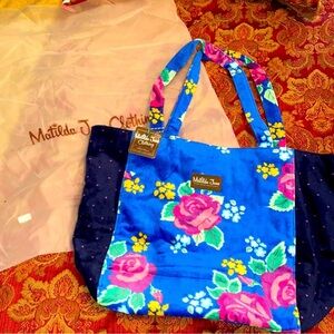 Matilda Jane Vibrant Blue and Pink Floral Tote
